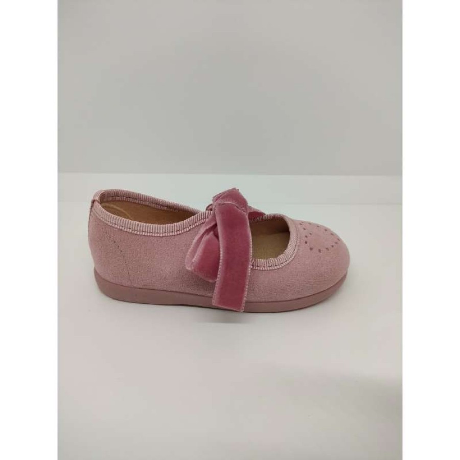 Angelito Terciopelo Picado Rosa Empolvado Lazo. - Imagen 2