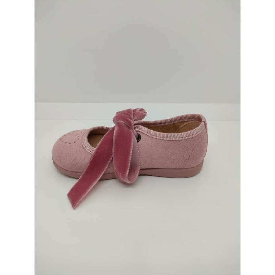 Angelito Terciopelo Picado Rosa Empolvado Lazo. - Imagen 4