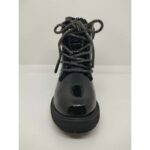 Bota Charol Negro atada Cremallera Lateral