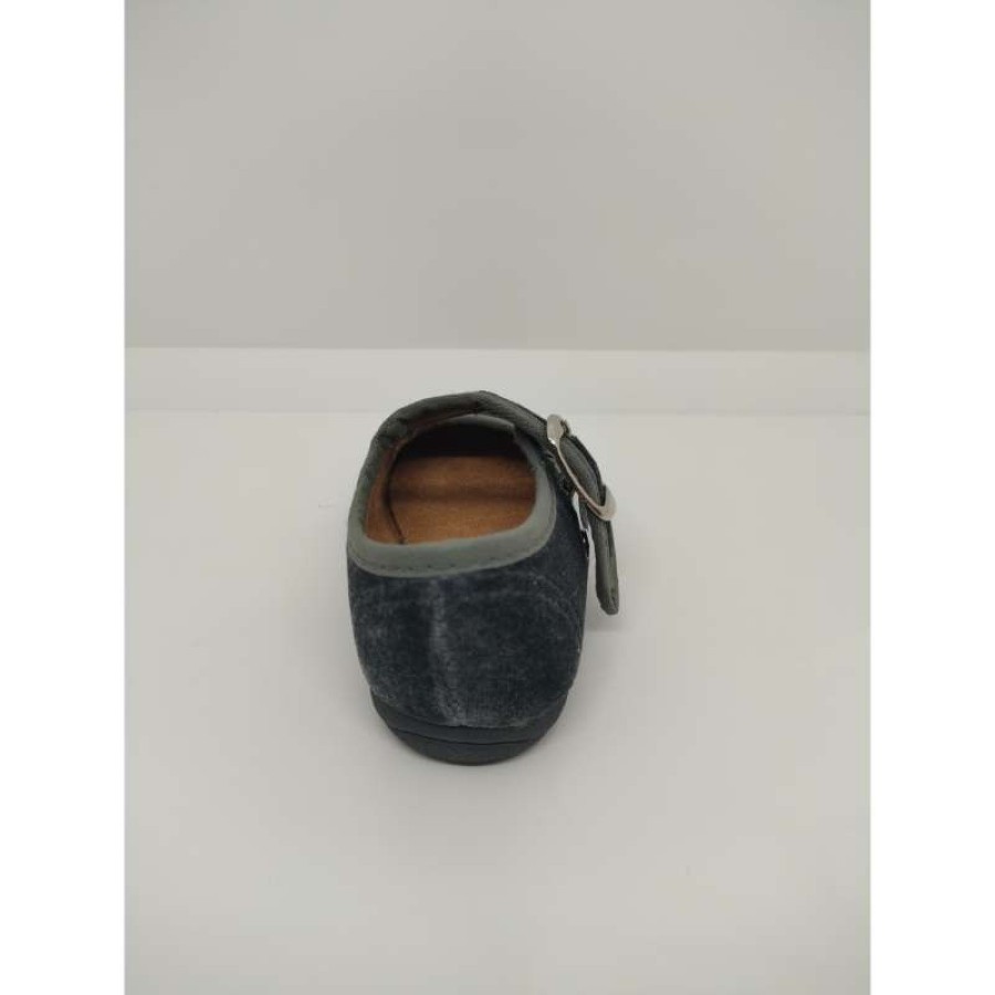 Mercedita Terciopelo Gris Hebilla Vulpeques - Imagen 3