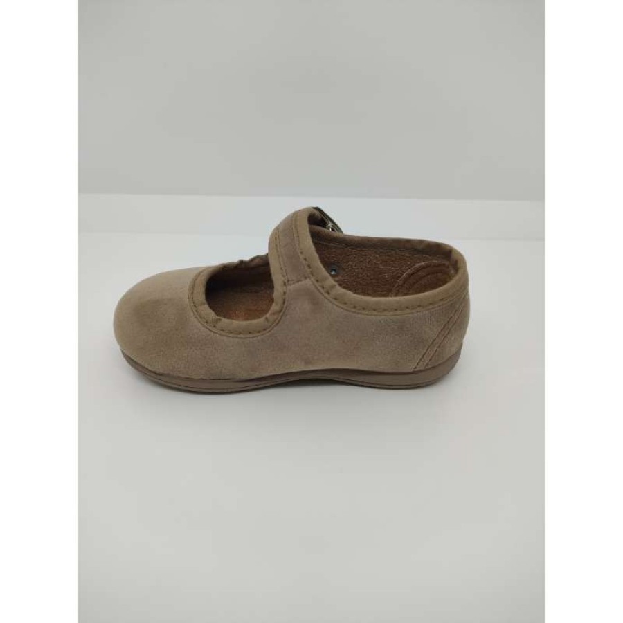 Mercedita Tercipelo Beige Hebilla Vulpeques - Imagen 4