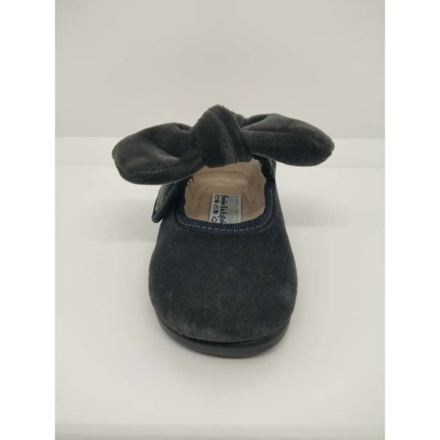 Mercedita Terciopelo Gris Lazo Velcro Andrea