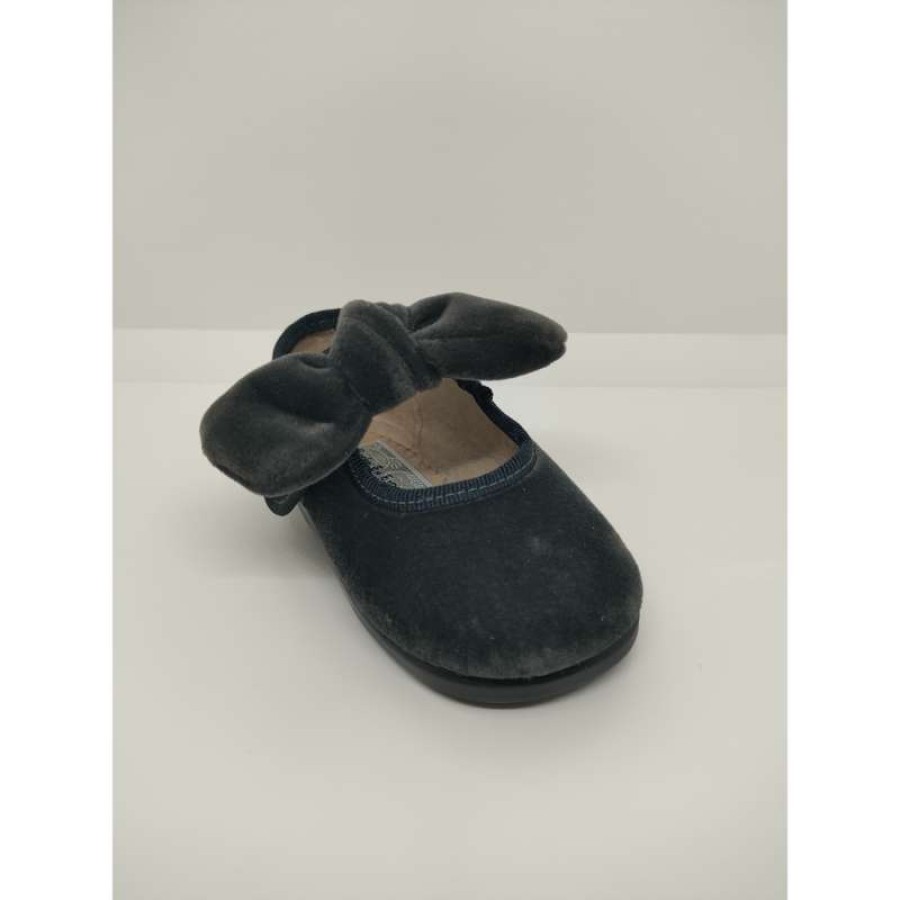 Mercedita Terciopelo Gris Lazo Velcro Andrea - Imagen 5