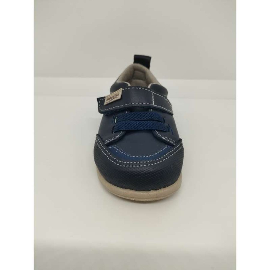 Zapatilla Piel Azul Velcro-Goma Zapy