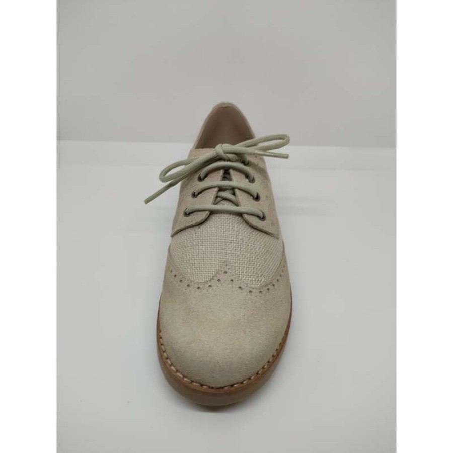 Blucher Lino Ante Crudo Picado Cordón
