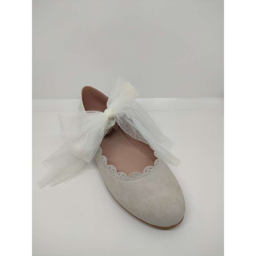 Angelito Ante Piel Beige Lazo Tul - Imagen 5