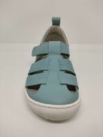 Sandalia Piel Verde Agua Velcro Respetuosa