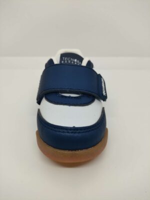 Zapatilla Deportiva Piel Multicolor Blanca-Azul-Mostaza Velcro