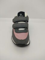 Zapatilla Deportiva Tela Rosa y Gris Velcro Victoria