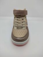 Bota Deportiva Piel Beige y Platino Velcro Victoria