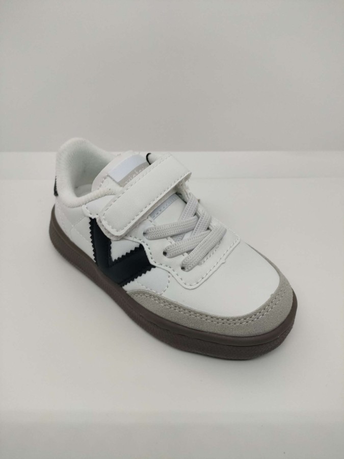 Zapatilla Deportiva Piel Blanca Velcro Cordón Victoria - Imagen 5