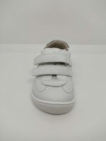 Zapatilla Piel Blanca P Azul Marino Velcro