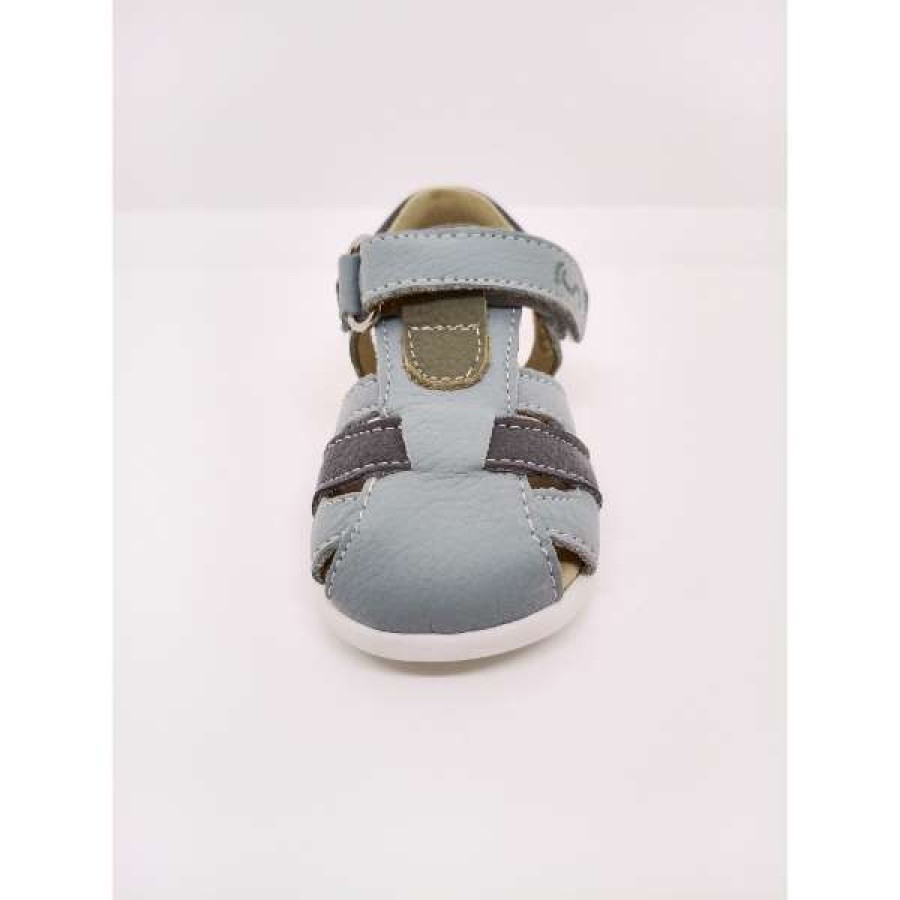 Sandalia Piel Lavanda/Gris/Kaki Respetuosa Velcro. Flexinens.