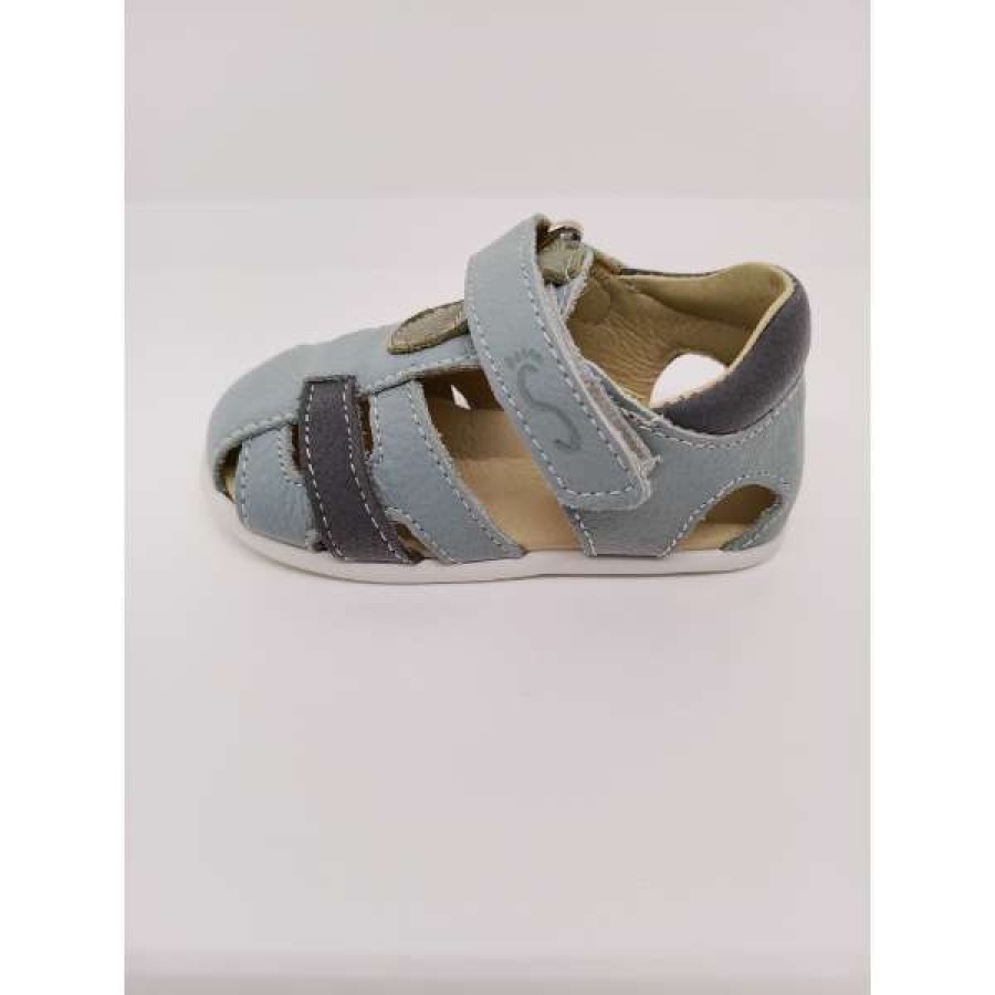 Sandalia Piel Lavanda/Gris/Kaki Respetuosa Velcro. Flexinens. - Imagen 2