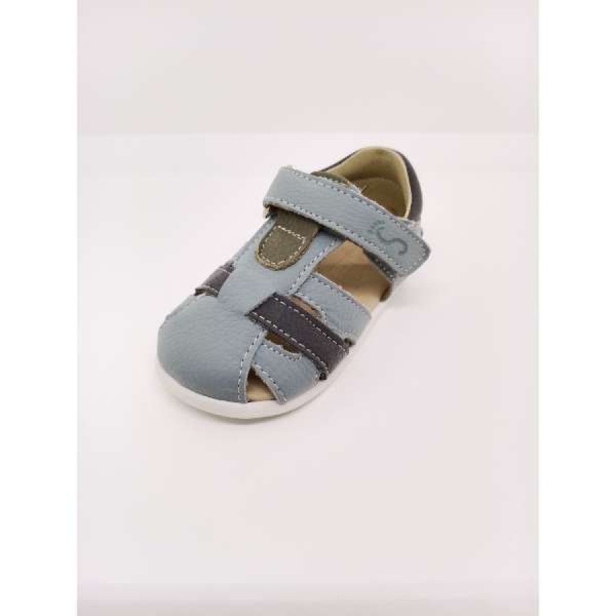 Sandalia Piel Lavanda/Gris/Kaki Respetuosa Velcro. Flexinens. - Imagen 5