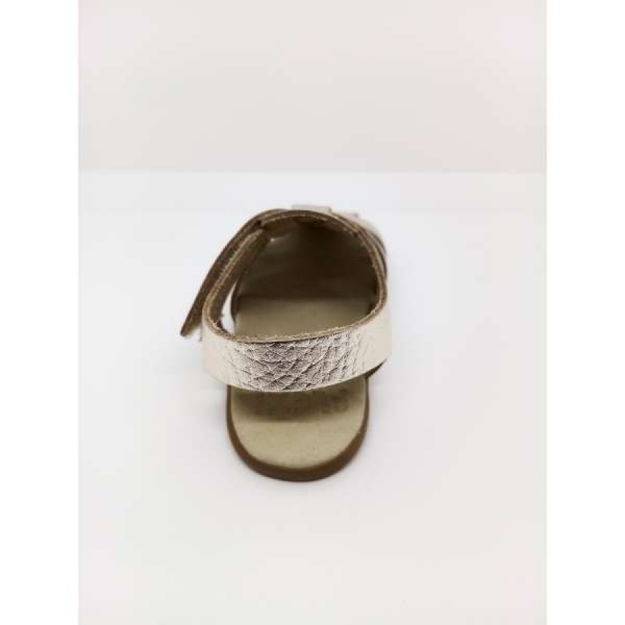 Sandalia Piel Dorada Respetuosa Puntera Velcro. Flexinens. - Imagen 3