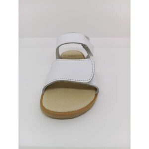 Sandalia Piel Blanca Doble Velcro. Flexinens.