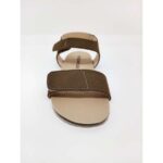 Sandalia Piel Marrón Corteza Doble Velcro. Coqueflex.