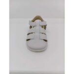 Sandalia Piel Blanca Respetuosa Velcro. Flexinens.