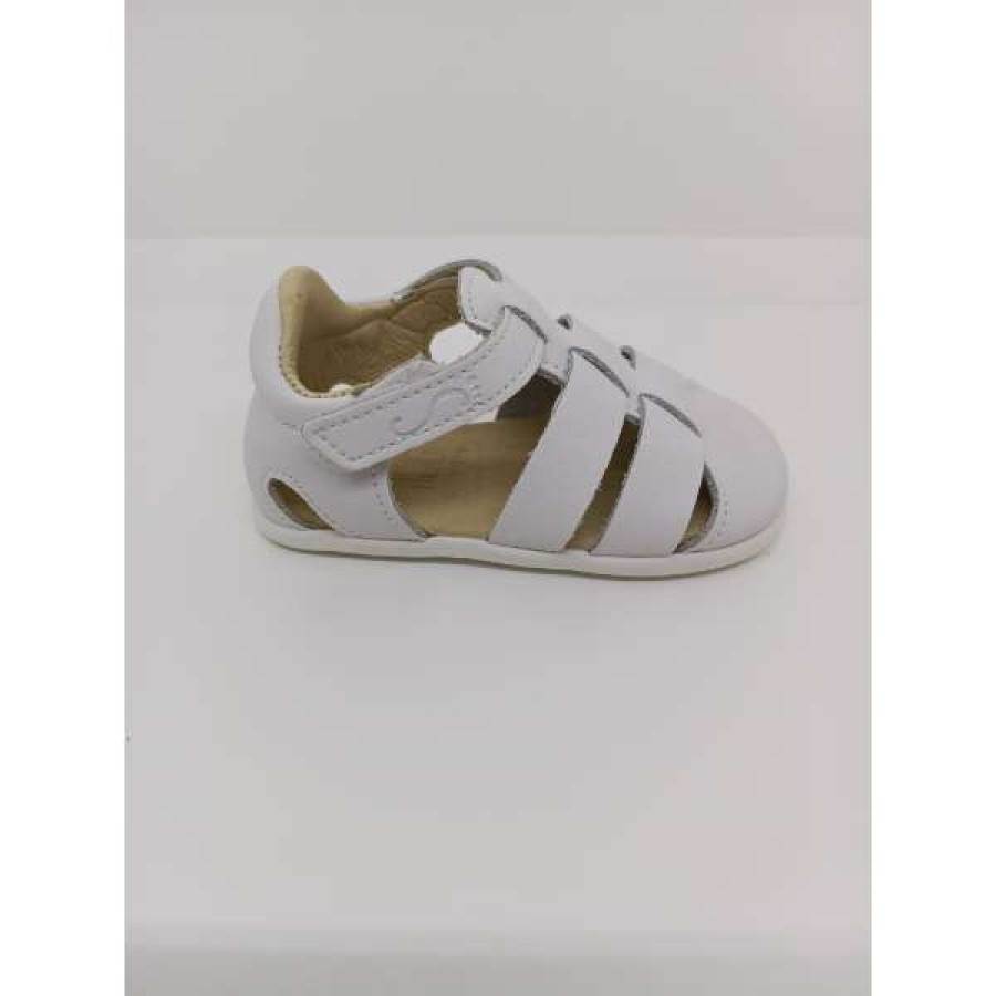 Sandalia Piel Blanca Respetuosa Velcro. Flexinens. - Imagen 2