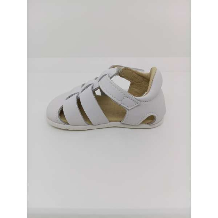 Sandalia Piel Blanca Respetuosa Velcro. Flexinens. - Imagen 4