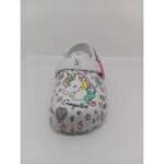 Zueco Sport Blanco Unicornio Velcro. Conguitos.