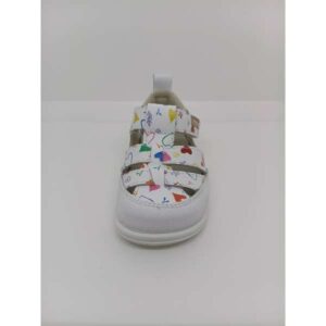 Sandalia Piel Figuras Multicolor Puntera Reforzada Velcro. Zapy.