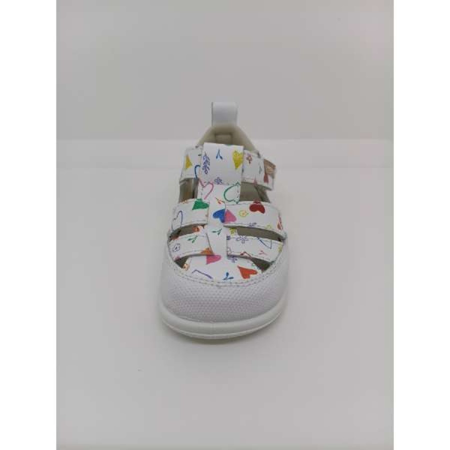 Sandalia Piel Figuras Multicolor Puntera Reforzada Velcro. Zapy.