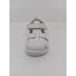 Sandalia Piel Blanca doble tira Puntera Reforzada Velcro. Titanitos.