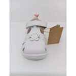 Sandalia Piel Blanca Maripoosa Puntera Reforzada Velcro. Titanitos.