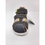 Sandalia Piel Verde Khaki Puntera Reforzada Velcro. Osito