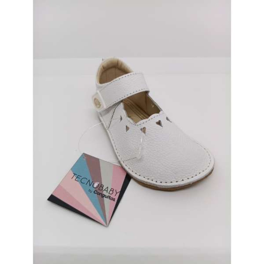 Sandalia Piel Blanca Coraxzones Velcro. Conguitos. - Imagen 5