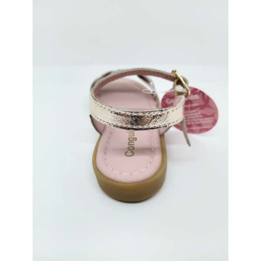 Sandalia Piel Oro Rosado Aros Hebilla. Conguitos - Imagen 3