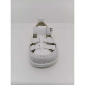 Sandalia Piel Blanca Puntera Reforzada Velcro. Zapy.