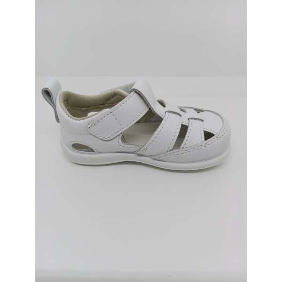 Sandalia Piel Blanca Puntera Reforzada Velcro. Zapy. - Imagen 4