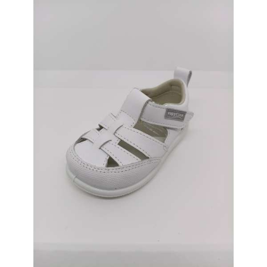 Sandalia Piel Blanca Puntera Reforzada Velcro. Zapy. - Imagen 5