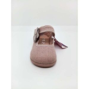 Mercedita Lino Rosa Empolvado Flor Velcro