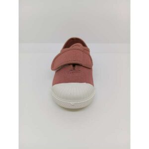 Zapatilla Tela Pique Teja velcro. Tokolate.