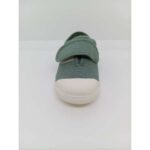 Zapatilla Tela Pique Verde Laurel velcro. Tokolate.