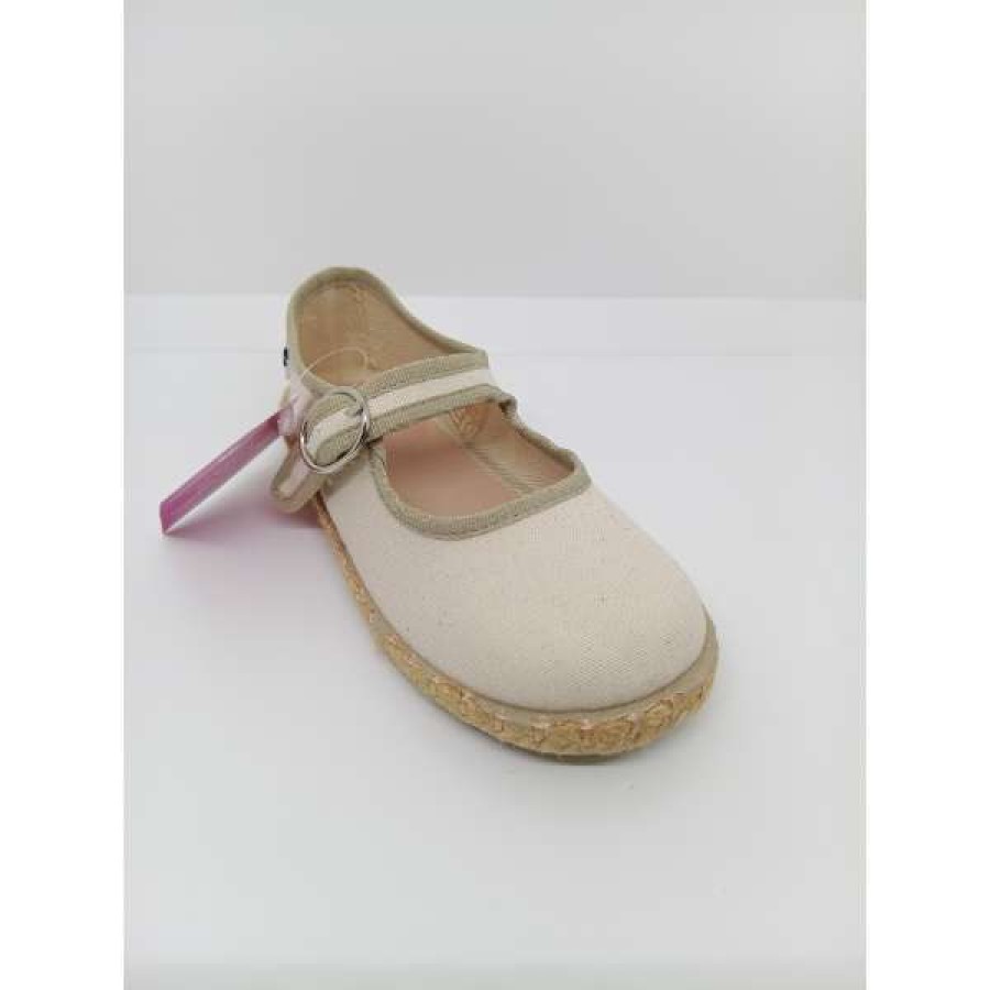 Mercedita Tela Beige Bitono Hebilla Conguitos - Imagen 5