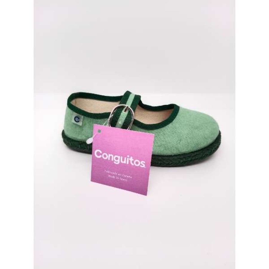 Mercedita Tela Verde Hebilla Conguitos - Imagen 2