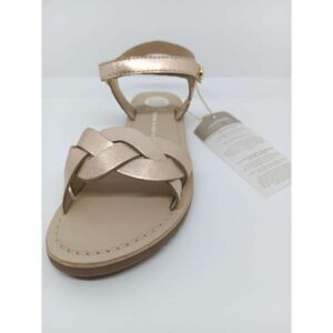 Sandalia Piel Oro Rosado Trenza Velcro Gioseppo