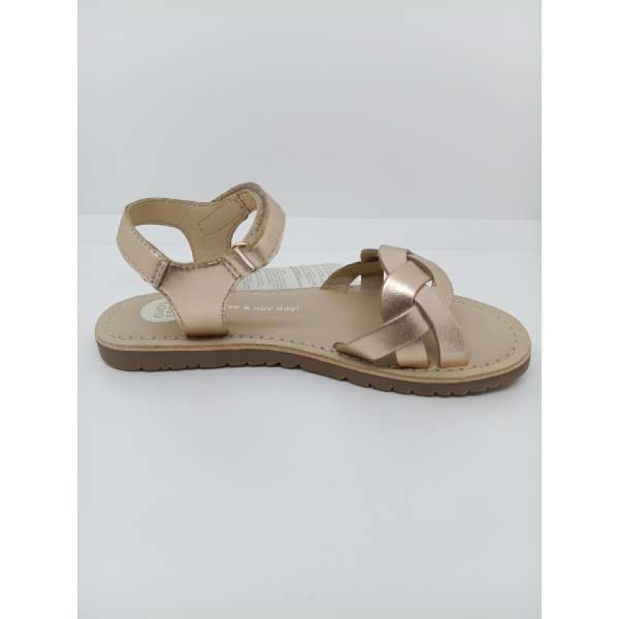 Sandalia Piel Oro Rosado Trenza Velcro Gioseppo - Imagen 4