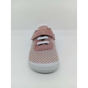 Zapatilla Piel Perforada Rosa Velcro Goma Vulpeques