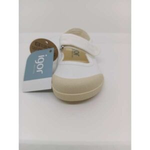 Zapatilla Lona Respetuosa Blanca Puntera reforzada Velcro Igor