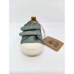 Zapatilla Tela Verde Tiras Azules Doble velcro. Batilas.