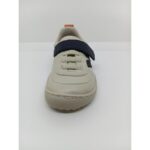 Zapatilla Respetuosa Piel Beige-Marino-Coral Velcro Goma