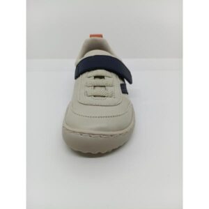 Zapatilla Respetuosa Piel Beige-Marino-Coral Velcro Goma