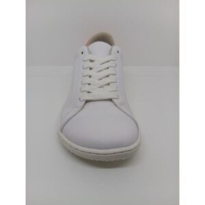 Zapatilla Respetuosa Piel Blanca talón Coral Cordón