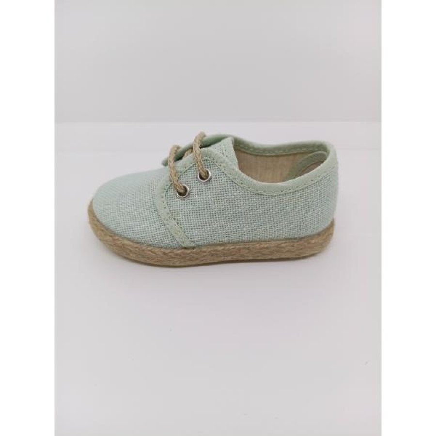 Blucher Lona Verde Salvia Cordón Beige - Imagen 2
